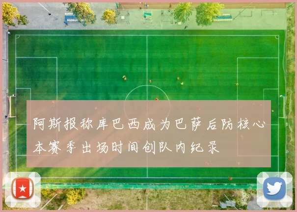 阿斯报称库巴西成为巴萨后防核心本赛季出场时间创队内纪录
